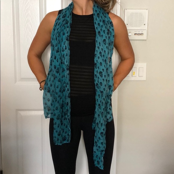 Nordstrom Accessories - Teal scarf with skull print Nordstrom Accessories - Teal scarf with skull print